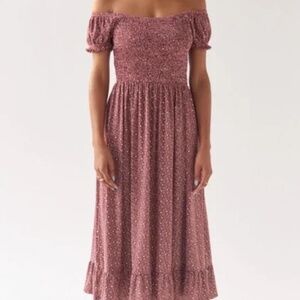 Urban Outfitters Tessie Puff Sleeve Midi Dress